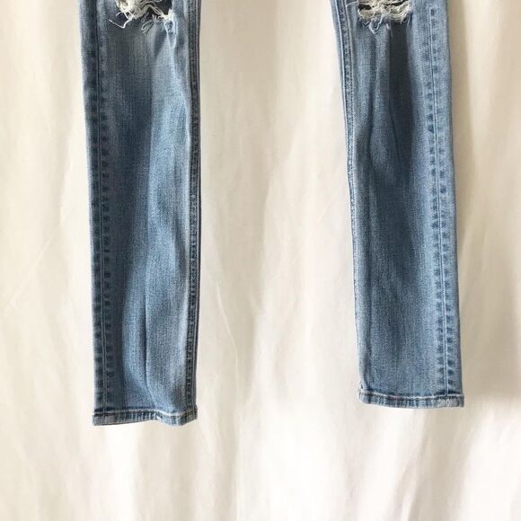 Rag & Bone distressed light wash Skinny Jeans 24 - Picture 4 of 10